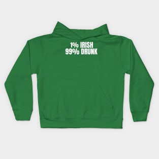 0% Irish 99% Drunk St. Patrick's Graphic, funny Irish Kids Hoodie